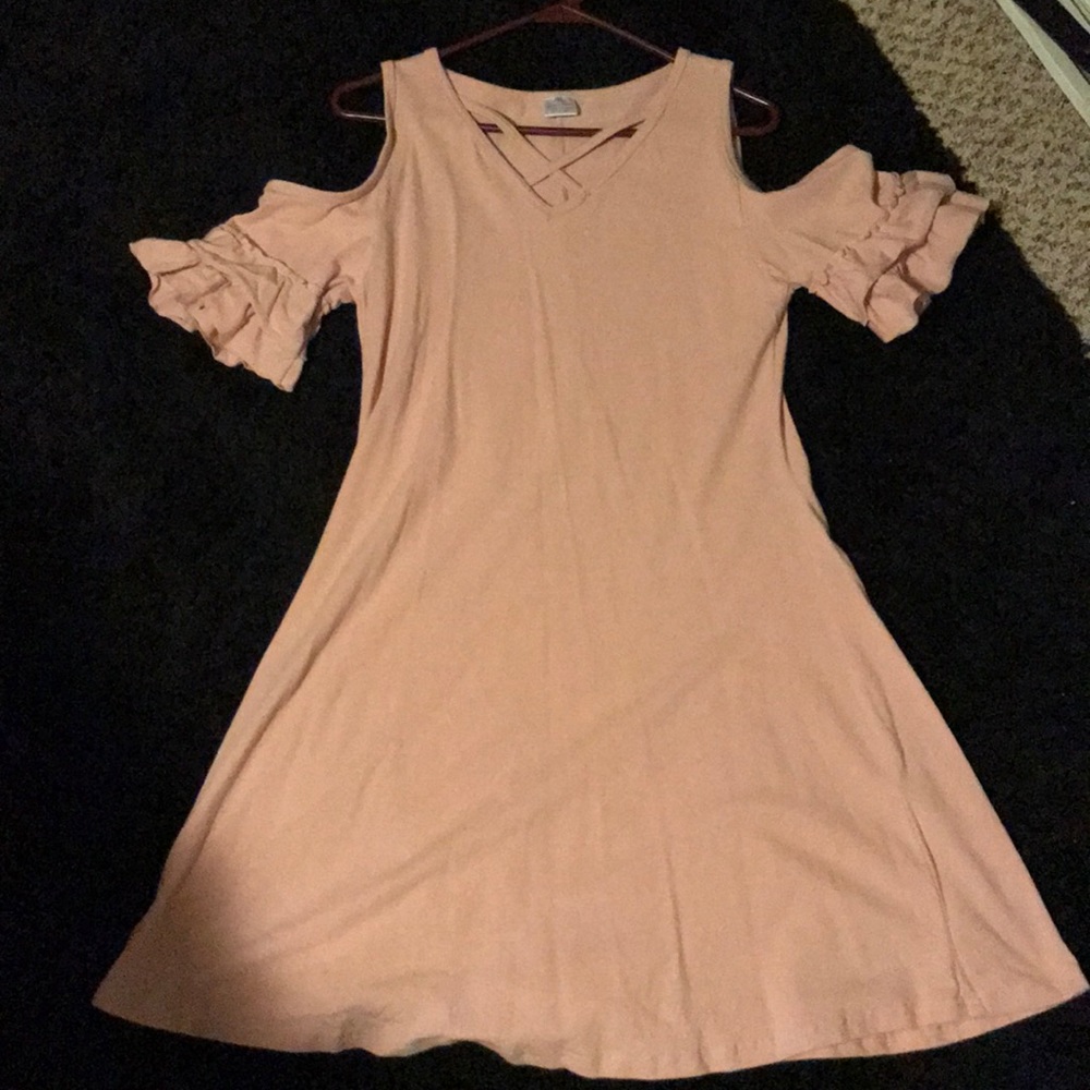 Cold Shoulder cross cross chest dress